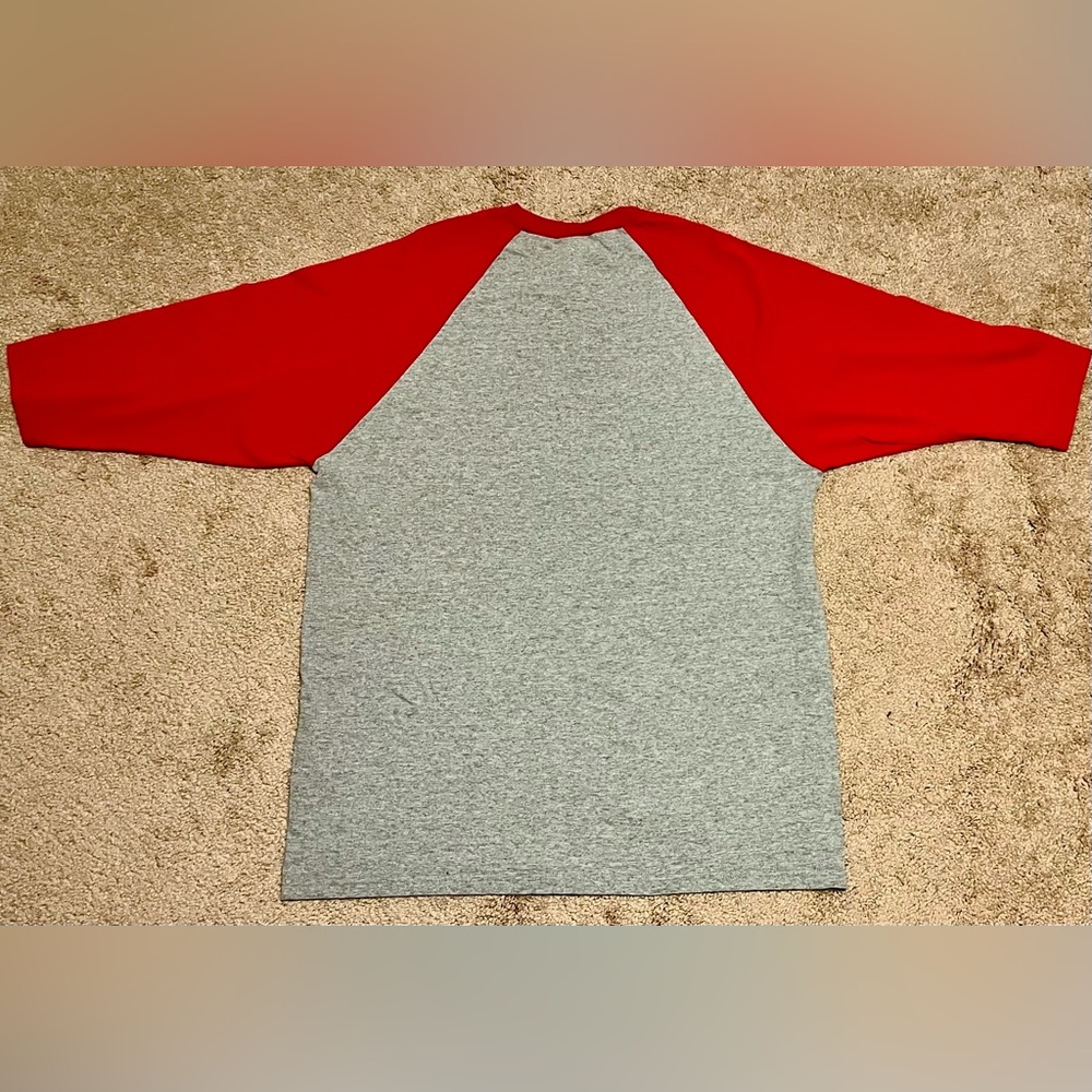 Disney Mickey Mouse Red and Gray Raglan Baseball Tee‎ Adult Size Large Vintage - Picture 5 of 5
